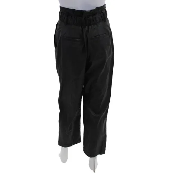 Derek Lam 10 Crosby Women Paperbag Cropped Ankle Pants Black Size 4 - Picture 3 of 6